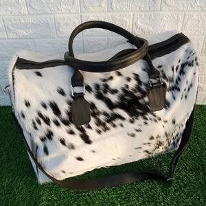 Bolso de lona de cuero de vaca para hombre y mujer, bolso de mano con bolsillo para zapatos, estilo deportivo, durante la noche, fin de semana, gimnasio, bolsa de viaje con correa para el hombro - Product Image 5