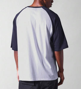 Qelonto Vintage Men's <b>T</b>-<b>Shirt</b> 100% Cotton 240 Gsm Oversized Heavy <b>Raglan</b> Sleeves Knitted Fabric Custom OEM Eco-Friendly Unisex - Product Image 4