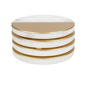 Real Marble Coasters <b>for</b> Drinks Factory Direct Hot <b>Sale</b> Wholesale Black Heart <b>Slate</b> Stone Marble & Metal Inlay coaster - Product Image 4