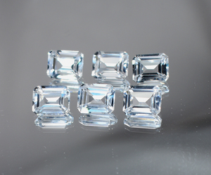 Joyería suelta facetada de piedras preciosas calibradas de 5X3mm a 20X15mm de corte esmeralda octogonal de zafiro blanco de laboratorio de grado AAA - Product Image 1