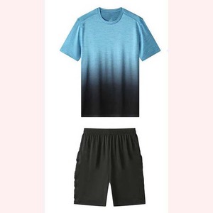 Hommes coton course personnalisé hommes short ensemble en gros 2025 nouvelle mode Logo personnalisé vêtements de sport d'été chemise et short - Product Image 1