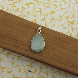 925 Sterling Silver Aigue-Marine Style Bohème Pendentif Artisan Designer Diamant Pierre Principale Pierre Naturelle Chic Charme Pendentifs - Product Image 4