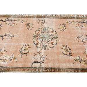 6x9.1 ft Rug, Vintage Turkish Large Rug, <b>Brown</b> <b>Wool</b> Rug - Product Image 4