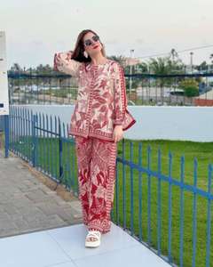 Famoso diseñador damas ropa de invierno kameez shalwar Lenin/Tela de agarre trajes de estilo pakistaní para mujeres digital impreso Lenin - Product Image 3