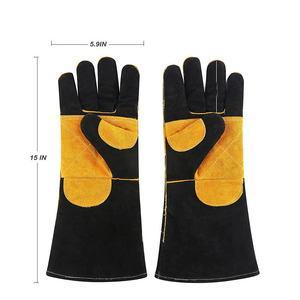Gants de travail en cuir de haute qualité, protecteurs et imperméables pour la conduite et la soudure, gants doublés en polaire pour l'usine, gants enduits - Product Image 6