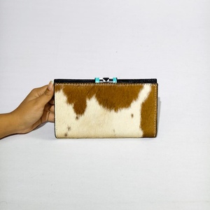 Wholesale High Quality Hand Tooled Cowhide Leather Short Anti-Theft Button Closure <b>Wristlet</b> Clutches Manufacturer Card Cash - Product Image 3