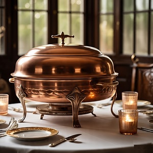 Équipement de cuisine commerciale en cuivre de style luxe pour le service de nourriture de buffet de mariage et les fournitures d'hôtel de restaurant - Product Image 6