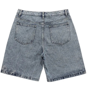 Casual Men Blue Patchwork Star Pattern Stitched Denim Shorts for Men / <b>Baggy</b> <b>Jorts</b> for Men Cotton latest latest fas - Product Image 2