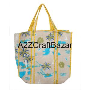 Bolsos Tote Grandes de Algodón Hechos a Mano, Estilo Boho, Acolchados, para Uso Diario, Ecológicos, Reutilizables, con Estampado de Bloques de Algodón, para Fiestas y Eventos - Product Image 1