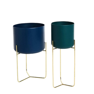 Lot de 3 pots de fleurs pour le salon et les décorations de mariage Pots de jardinière au design de luxe avec support - Product Image 2