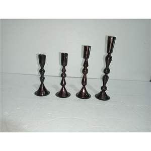 Bougeoirs en métal en gros, en vrac |   Bougeoirs en fer à étages de tailles assorties, décoration de centre de table de luxe, bougeoir pilier - Product Image 1