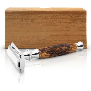 Cómoda sensación de mano, diseño de mango clásico, uso profesional de peluquería, maquinilla de afeitar de seguridad para hombre - Product Image 1