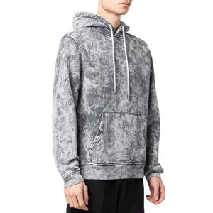 Sweat à capuche pour homme 100% coton délavé à l'acide brodé design solide avec doublure léger pour la saison d'hiver prix raisonnable à vendre - Product Image 5