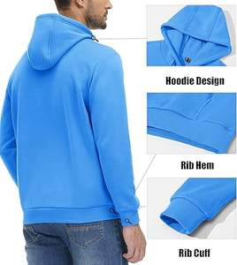 Sudadera con Capucha para Hombre, Invierno, Casual, Color Sólido, 100% Algodón, Felpa, Corte Regular, con Bolsillos, Ecológica, Secado Rápido, Transpirable, Alta Calidad - Product Image 3
