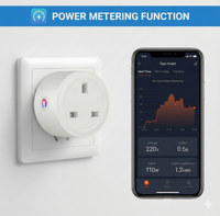 Prise intelligente Tuya Zigbee UK 20A Haute puissance Prise sans fil avec application de surveillance de la consommation énergétique Contrôle vocal à distance pour Alexa Google Home