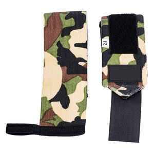 Sangles de poignet de musculation avec fermeture auto-agrippante, en coton robuste et caoutchouc élastique, pour l'aide à la préhension lors des soulevés de terre, des rames et des shrugs, vente en gros OEM - Product Image 4