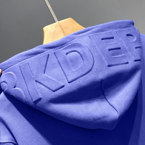 Fabricante al por mayor peso pesado impreso 100% algodón 3D grueso puff impresión personalizada streetwear Logotipo de cara completa con cremallera sudaderas con capucha - Product Image 6