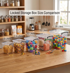 6-10L Eco-Friendly PP Plastic Deep <b>Kitchen</b> Food <b>Storage</b> <b>Container</b> Lid Safe Freshness Preservation Multifunction Europa Style - Product Image 3