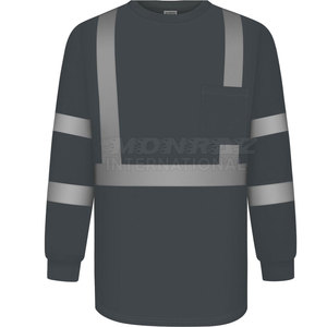 Camiseta de seguridad de manga larga personalizada Hi Vis para construcción y uso industrial Camiseta DE SEGURIDAD reflectante de manga larga transpirable - Product Image 1