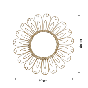 Espejos de pared de tendencia moderna de lujo hermoso diseño de arte Marco de ratán decoración del hogar colgantes dormitorio baño hecho a mano bastón decoración de pared - Product Image 2