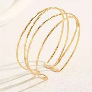 กำไลโลหะชุบทองแบบดั้งเดิมและทันสมัย ประดับด้วยหิน สามารถปรับแต่งได้ เครื่องประดับอินเดียที่หรูหรา - Product Image 3