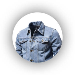 Vestes en jean simples à la mode Vestes pour hommes de grande taille respirantes standard de qualité supérieure Vêtements de mode décontractés Vestes en jean en gros - Product Image 3