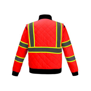 Veste de sécurité réfléchissante d'hiver en gros avec haute visibilité double couche intérieure polaire imperméable logo personnalisable vêtements - Product Image 2