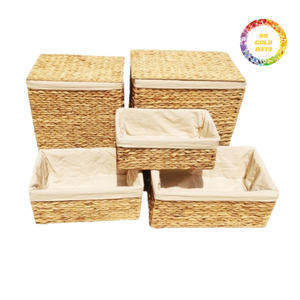 Natural Fiber Hyacinth <b>Basket</b> for Home Storage Solutions - Product Image 5