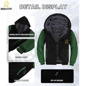 <b>Men</b> <b>Hoodies</b> Zip Up <b>Sherpa</b> Lined Sweatshirts Heavyweight Thick Warm Fleece Winter Jacket. - Product Image 4