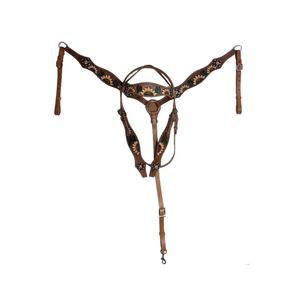 Puesto de cabeza de punto Diseño personalizado Caballo de cuero Headstall Western Horse Headstall - Product Image 3