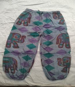 ชุดนอนผ้าฝ้ายพิมพ์ลายมีกระเป๋าสำหรับผู้หญิงกางเกงผ้าฝ้ายชุดนอนผ้าฝ้ายลายทาง - Product Image 1