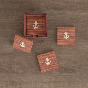 Sous-verres en bois brun, design classique, qualité supérieure, vente chaude, sous-verres en noyer, décoration d'intérieur, design personnalisé disponible - Product Image 5