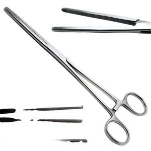 Pinzas Hemostáticas Quirúrgicas Rectas Halsted de 4.75 Pulgadas, con Recubrimiento de Color, con Bloqueo, para Uso Dental y Veterinario, AMETRINE SURGICAL - Product Image 1