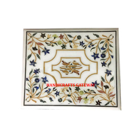 Merveilleux dessus de Table en marbre blanc fait à la main de forme carrée pour la salle à manger à la maison et la décoration de la maison pour le dessus de Table à thé haut de gamme