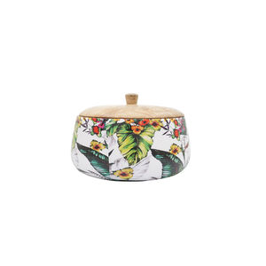 Nouvelle vaisselle en bois grand bol de service en bois pour salade légumes et Fruits bol à salade en bois d'acacia vaisselle bol d'autocollant en émail - Product Image 6