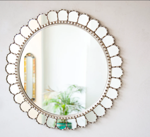 Espejo redondo grande plateado 23,6 "Arte de la pared Decoración del hogar, Baño | para decoración del hogar - Product Image 1