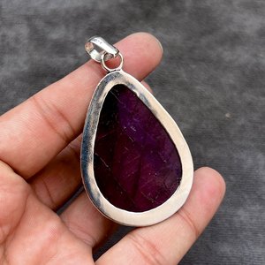 Handmade Purple Labradorite <b>Pendant</b> 925 Sterling Silver Jewelry <b>Large</b> 7 CM Gemstone <b>Necklace</b> Gift for Her - Product Image 4