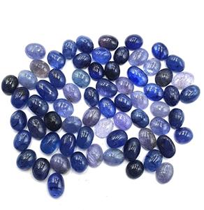 Vente en gros Cabochon en vrac de forme ovale lisse coupe saphir bleu pierres précieuses pierre naturelle de culbutage - Product Image 1