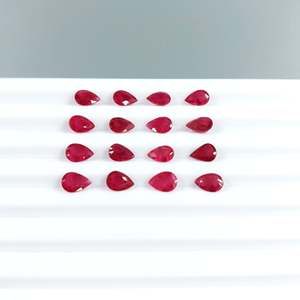 Pierres précieuses en rubis du Mozambique naturel non traité 6x4mm, taille poire, taille émeraude, taille cube, qualité supérieure, rouge, rose, IGI - Product Image 2