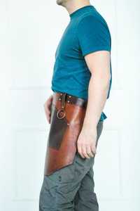 Babero de cuero de alta calidad con logotipo personalizado para el trabajo Restaurantes Barberos Barbacoa Cocina con bolsillos de cuero - Product Image 3