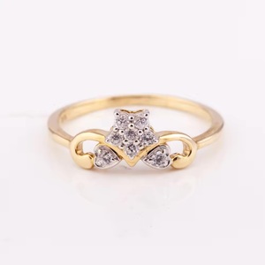 Women's 18K Yellow Gold Gemstone <b>Ring</b> R-10499 Classic Diamond Inlaid Prong Setting 14K Gold Plated Anniversary Gift Direct - Product Image 2
