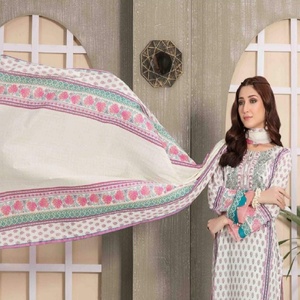 Costumes pour femmes Tawakkal Volume AROOSA, 3 pièces, design élégant, tissu pakistanais et indien, broderie en lin et coton, imprimé numérique - Product Image 2
