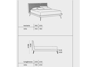 Lit double rembourré élégant, design contemporain, tête de lit en tissu avec surpiqûres géométriques de qualité supérieure, VF HOME DECOR - Product Image 3