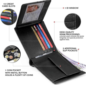 Cartera de Cuero para Hombre de Alta Calidad GENTS GARB, Diseño Sólido, Cierre Personalizado, Forro de Poliéster, Multifuncional y de Gran Capacidad - Product Image 6