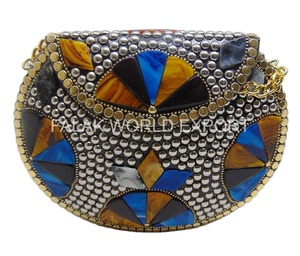 Elegante bolso de noche de Metal para mujer, bolso de mano de Metal de lujo, bolsos de mano de Metal de Falak World Export - Product Image 1