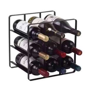 Wooden Handle <b>Black</b> Metal <b>Wine</b> Bottle <b>Rack</b> for Bar Hotel Restaurant Accessories Multiple Champagne <b>Wine</b> Bottle Holder <b>Wine</b> <b>Rack</b> - Product Image 2