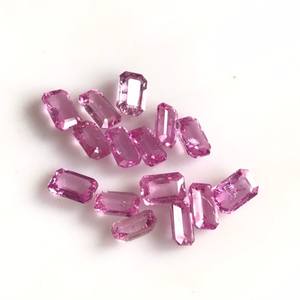 พลอยไพลินสีชมพูธรรมชาติทรงแปดเหลี่ยมเจียระไน ขนาด 3 มม.-18 มม. ผ่านการรับรองจากผู้ตรวจสอบบุคคล  ผ่านการเคลือบแว็กซ์/น้ำมัน  ขายส่งสำหรับทำเครื่องประดับ - Product Image 2