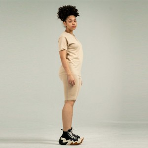 กางเกงขาสั้นนักขี่จักรยานและเสื้อยืดเข้าชุดแบบสองชิ้นสำหรับผู้หญิง-เหมาะสำหรับชุดลำลองออกกำลังกายและกิจกรรมกลางแจ้ง - Product Image 3