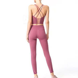 Ensemble de Yoga 2 pièces réversible pour femmes de haute qualité XL XXL sans couture Fitness Sport Wear respirant Yoga soutien-gorge Leggings haute élasticité - Product Image 2