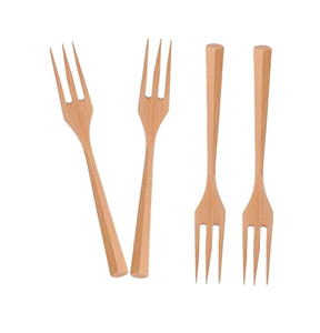 Fourchette à fruits en bois Décor de table design fantaisie Couverts de qualité exclusive Ensemble de fourchettes en bois - Product Image 3